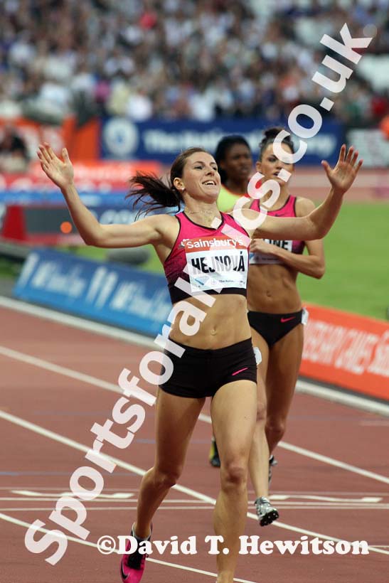 Zuzana Hejnova wins the 400 metres hurdles,  2013 IAAF Diamond League, Sainsbury's Anniversary Games, Queen Elizabeth Olympic Park, London.